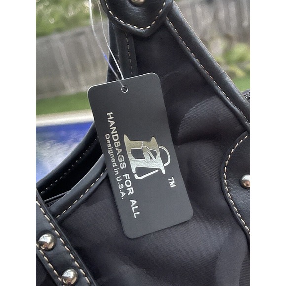 Handbags For All Black G Design Shoulder Bag. 3 Inner Compartments, G Logo. NEW! - Picture 3 of 9